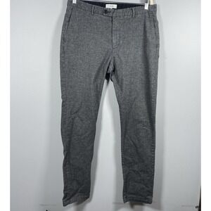 REISS Men's Gray Cotton Blend Trousers Pants Sz 36 x 32 Flat Front Office Career